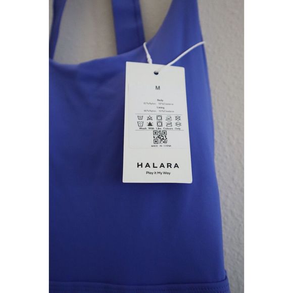 Halara Women's Sz M Blue Play It My Way 2-in-1 Mini Twist Back Activewear Dress - Picture 3 of 9